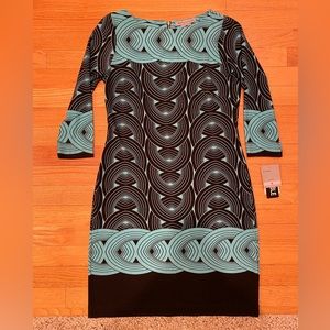 NWT Danny & Nicole Geometric Pattern Midi Dress